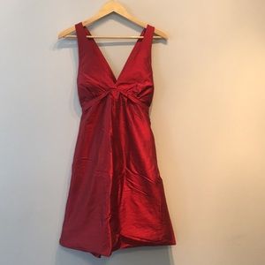 BCBG red silk organza halter dress
